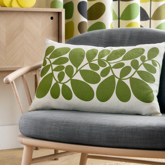 Orla Kiely Sycamore Stripe Filled Cushion - Dill Green