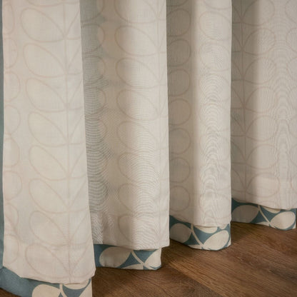 Orla Kiely Sycamore Stripe Eyelet Curtains - Duck Egg