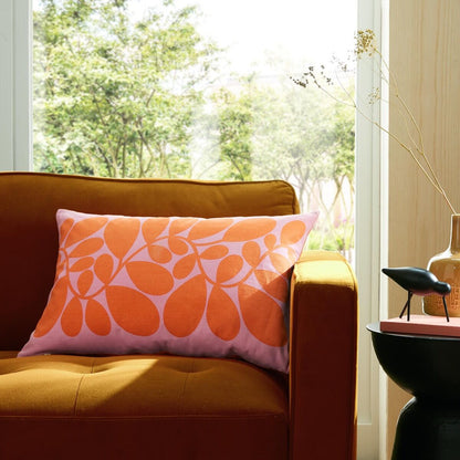 Orla Kiely Sycamore Stripe Filled Cushion - Tomato/Pink