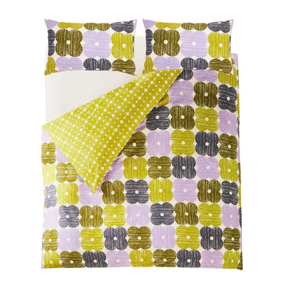 Orla Kiely Textured Flower Duvet Cover Set - Lilac/Moss