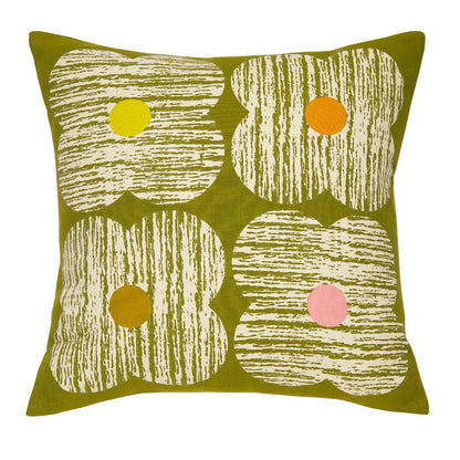 Orla Kiely Textured Flower Filled Cushion - Moss