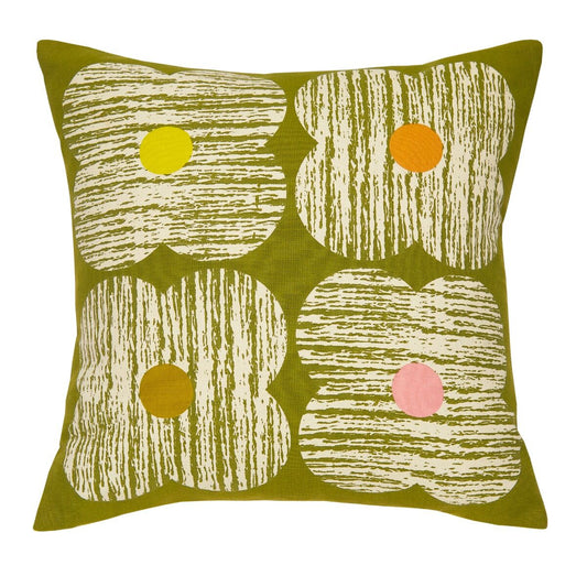 Orla Kiely Textured Flower Filled Cushion - Moss