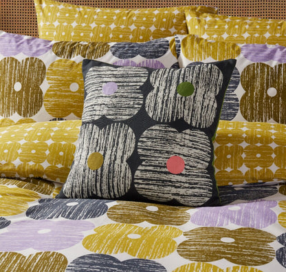 Orla Kiely Textured Flower Filled Cushion - Slate