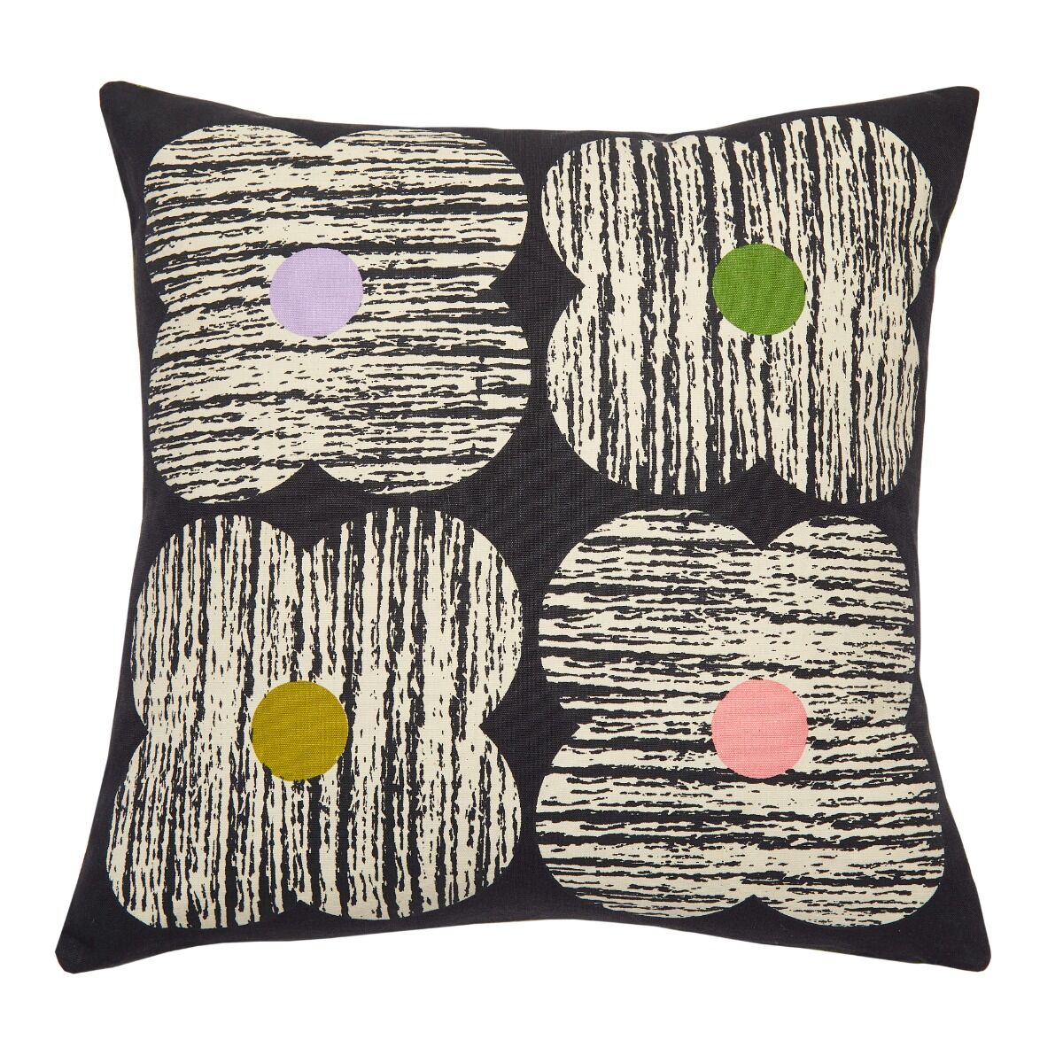 Orla Kiely Textured Flower Filled Cushion - Slate