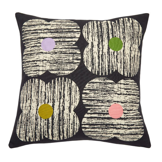 Orla Kiely Textured Flower Filled Cushion - Slate
