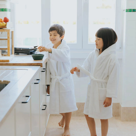 Torres Novas Kids Bathrobe - White