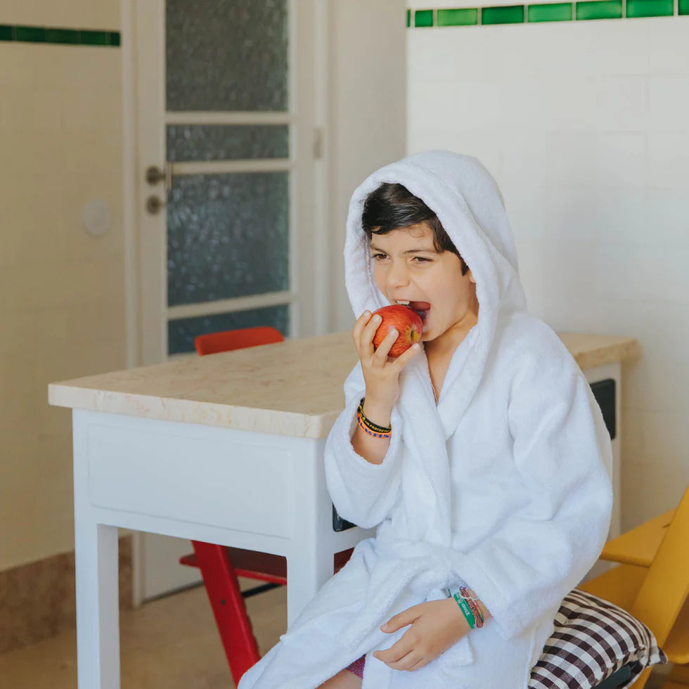 Torres Novas Kids Bathrobe - White