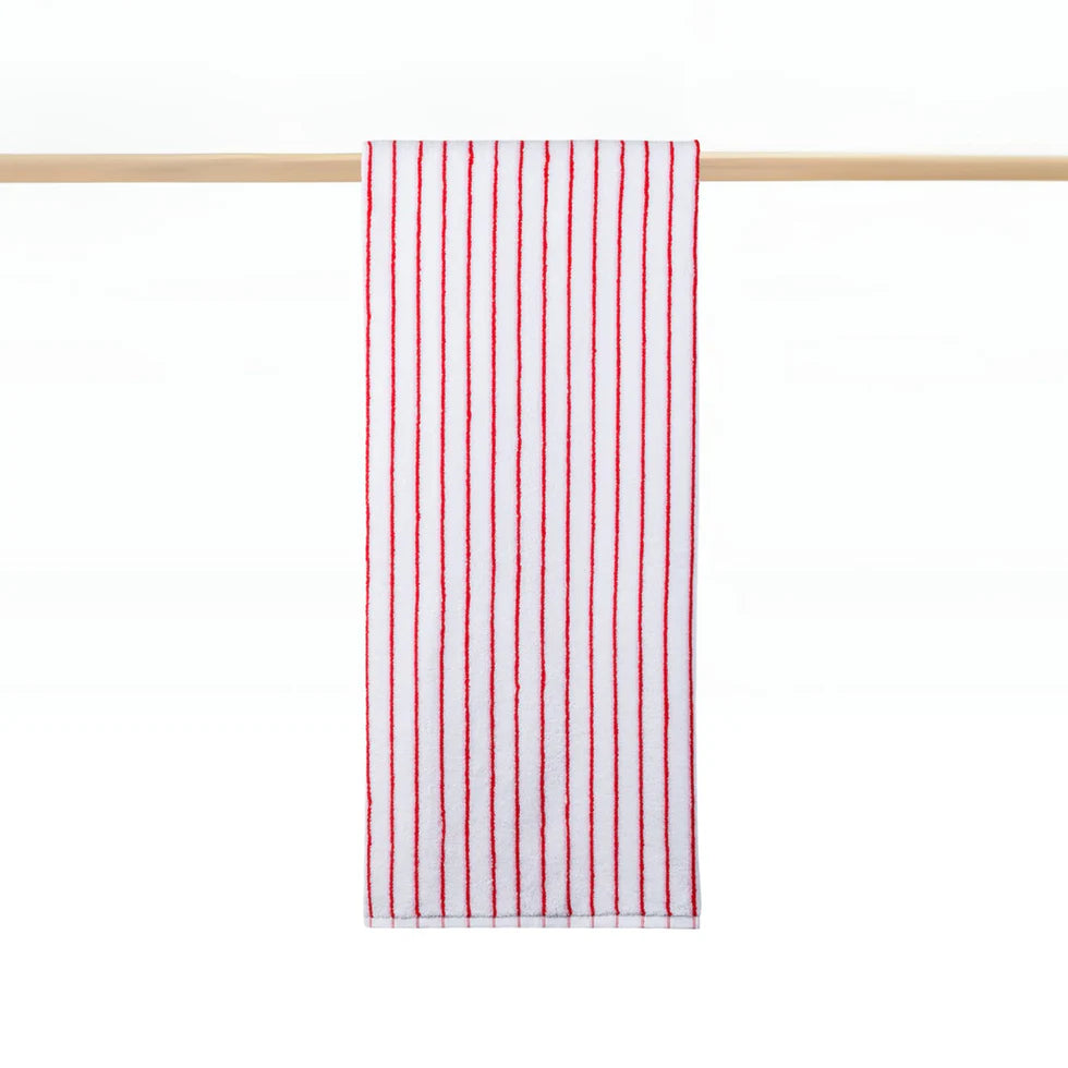 Torres Novas Lima Bath Towels - Pink With Red