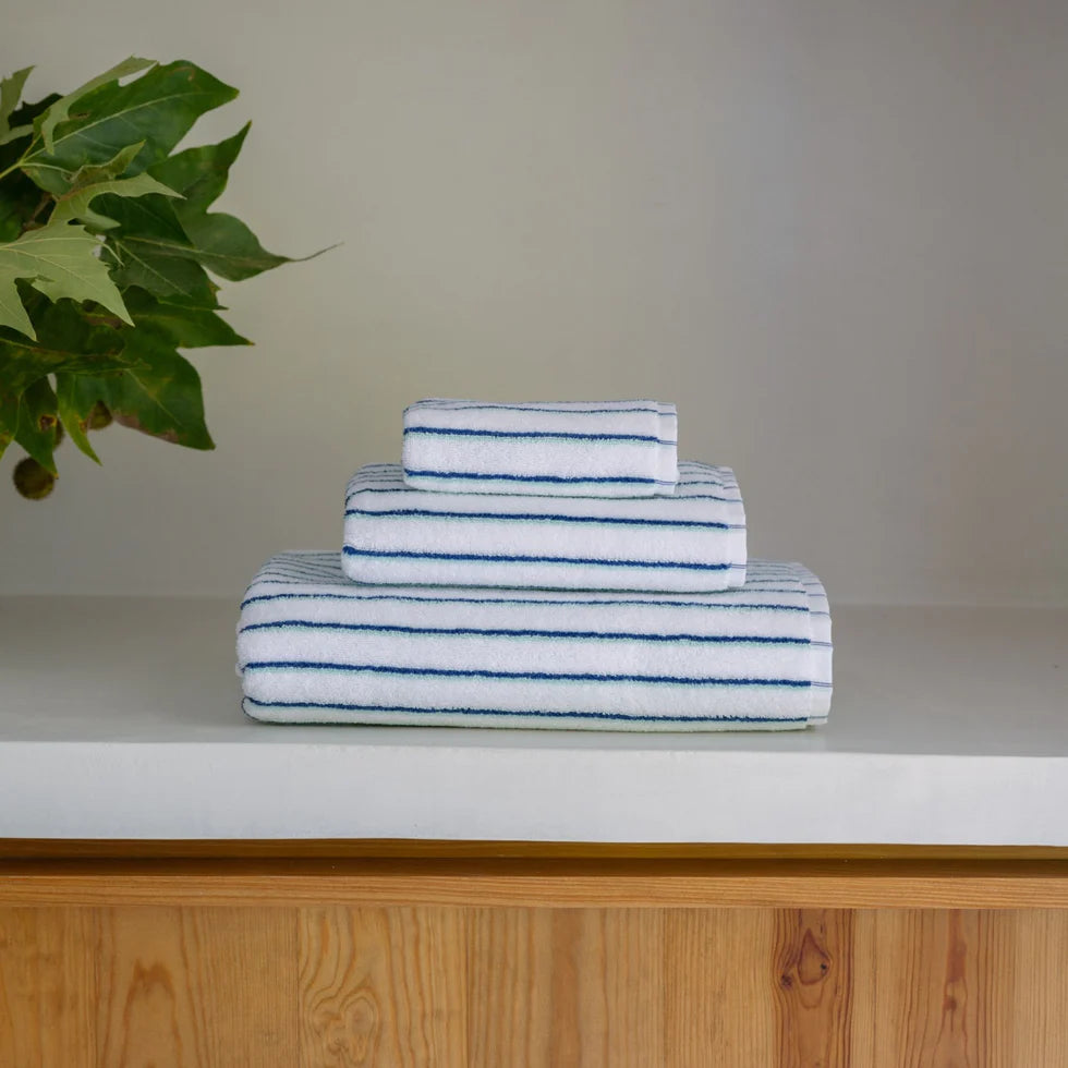 Torres Novas Lima Bath Towels - Blue With Green