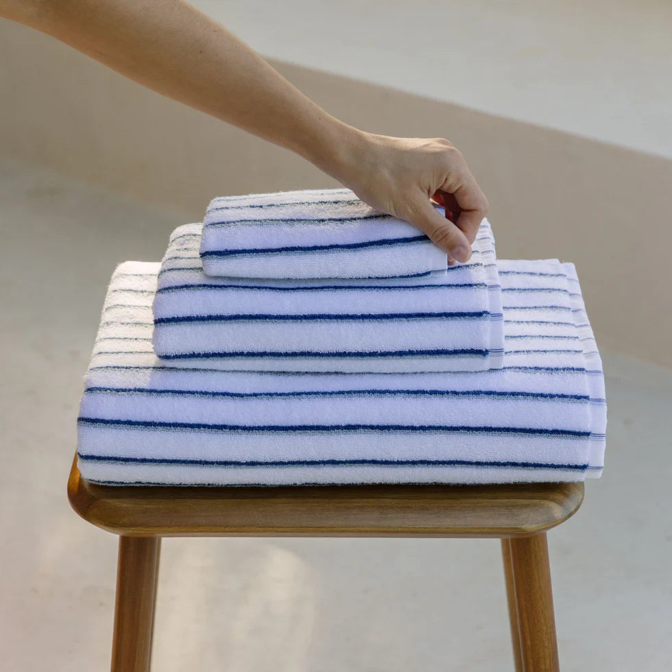 Torres Novas Lima Bath Towels - Blue With Grey