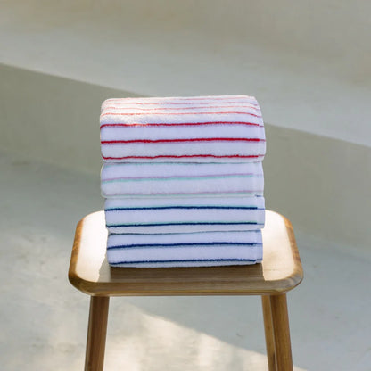 Torres Novas Lima Bath Towels - Pink With Red