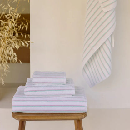 Torres Novas Lima Bath Towels - Pink With Green