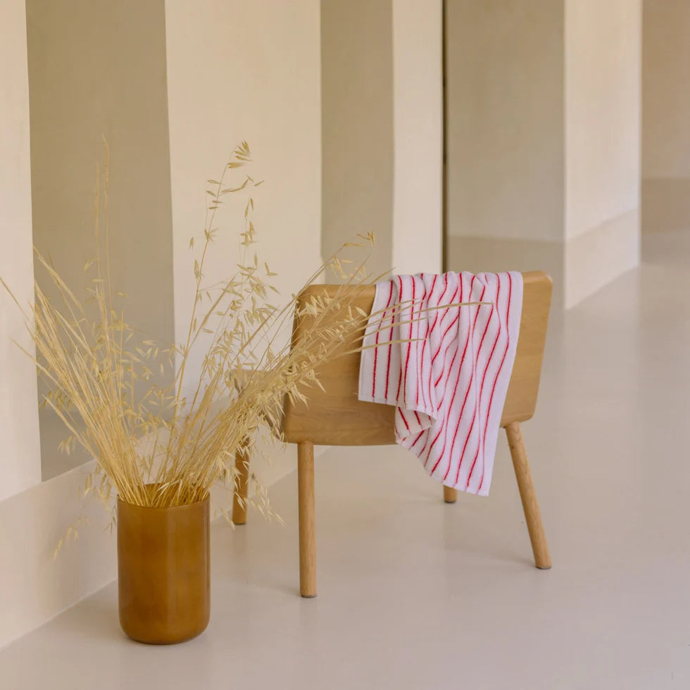 Torres Novas Lima Bath Towels - Pink With Red