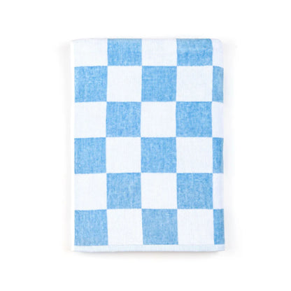 Torres Novas Gibalta Chequered Beach Towel - Blue Sky