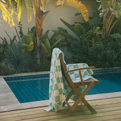 Torres Novas Gibalta Chequered Beach Towel - Green