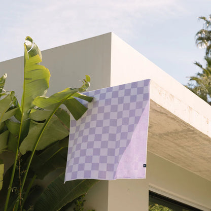 Torres Novas Gibalta Chequered Beach Towel - Lavender