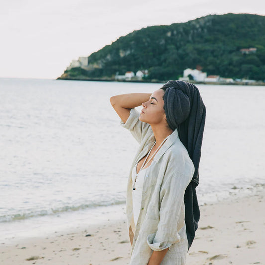 Torres Novas Mar Tranquilo Beach Towel - Anthracite