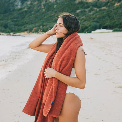 Torres Novas Mar Tranquilo Beach Towel - Terracotta