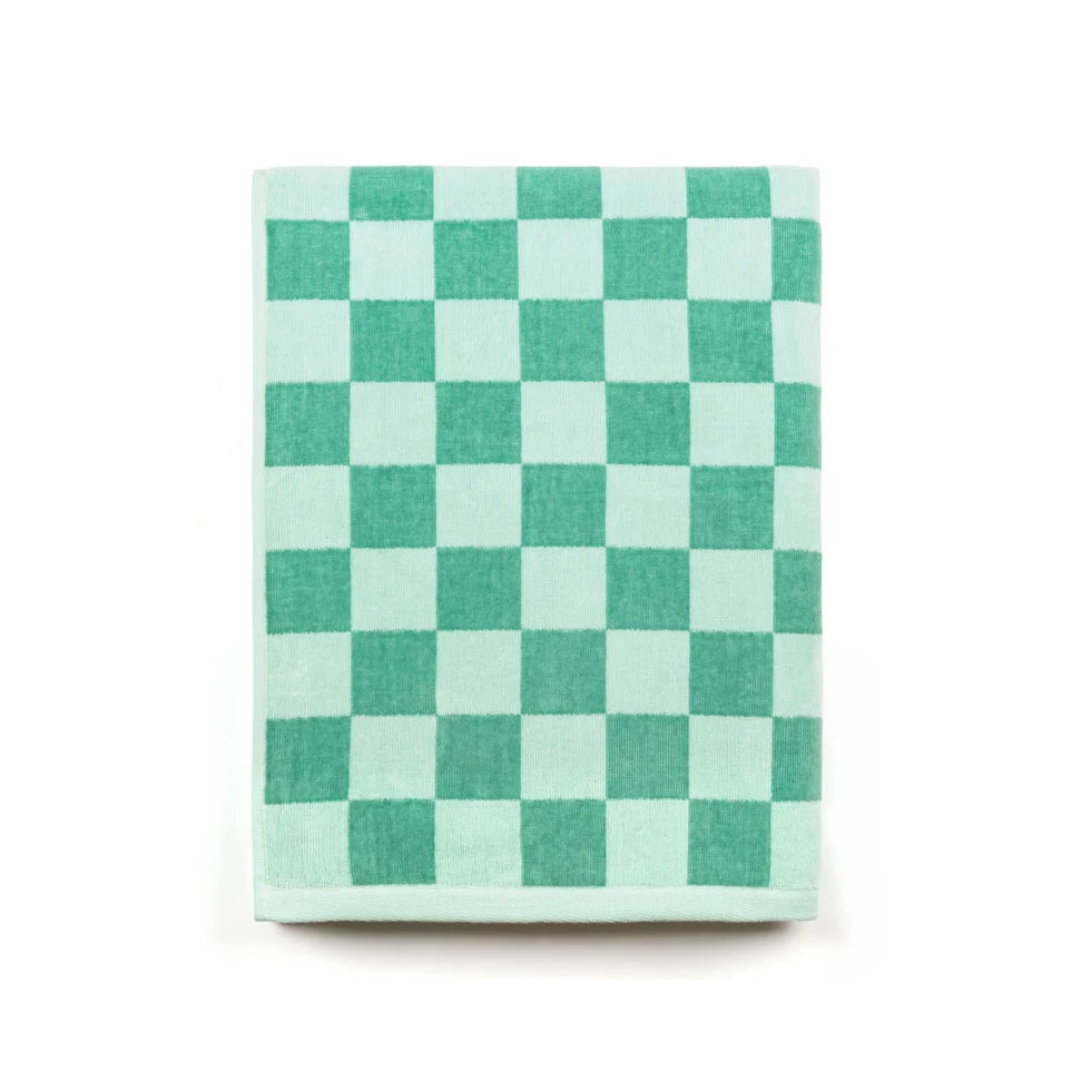 Torres Novas Meco Chequered Beach Towel - Green