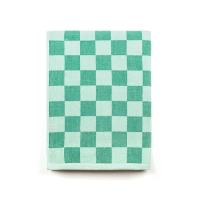 Torres Novas Meco Chequered Beach Towel - Green