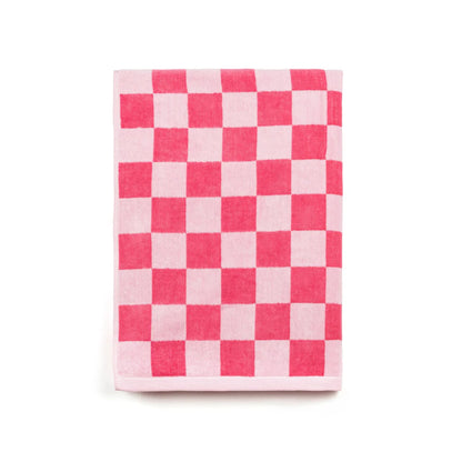 Torres Novas Meco Chequered Beach Towel - Pink