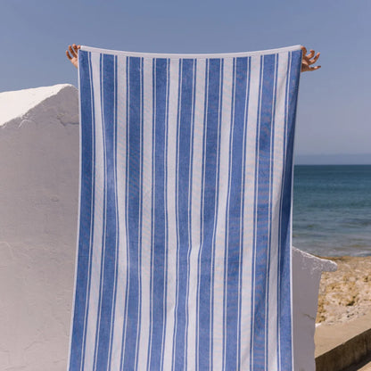 Torres Novas Meco Striped Beach Towel - Blue