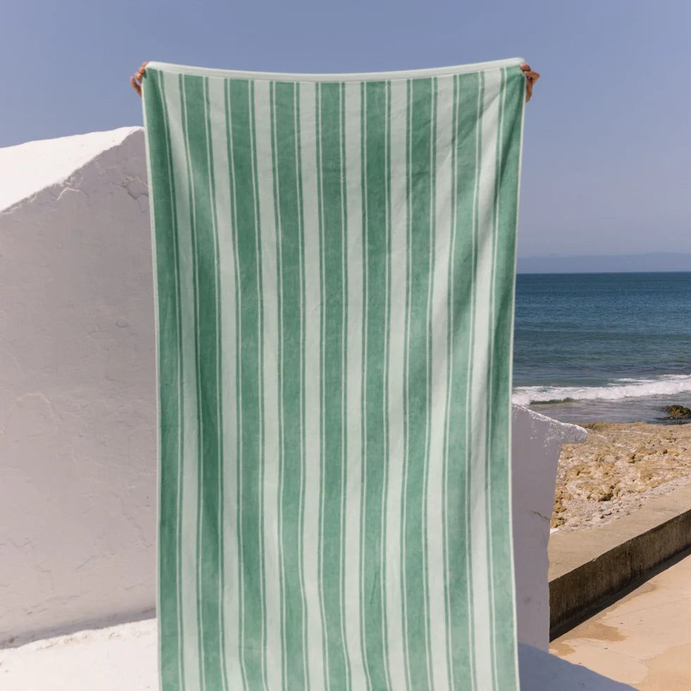 Torres Novas Meco Striped Beach Towel - Green