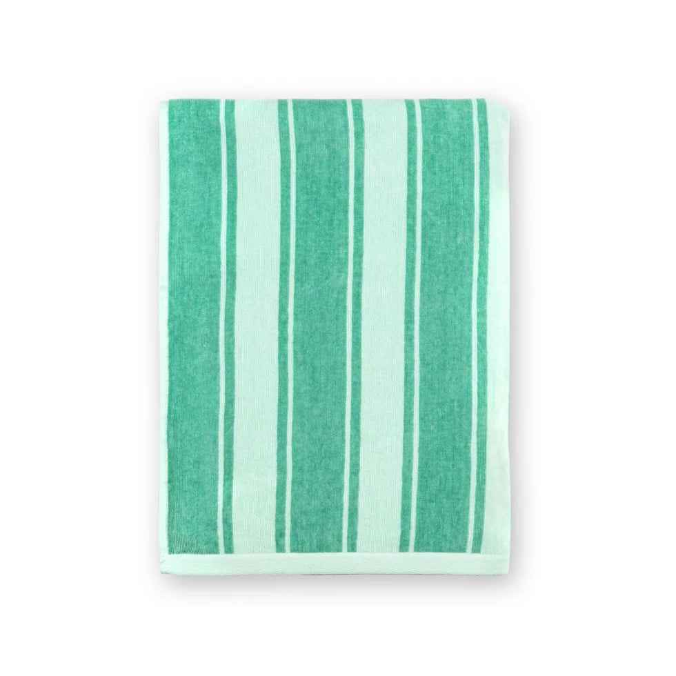Torres Novas Meco Striped Beach Towel - Green