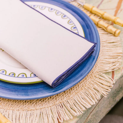 Torres Novas Nazaré Ecru Napkins (Pack of 2) - Blue