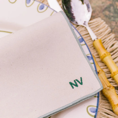 Torres Novas Nazaré Ecru Napkins (Pack of 2) - Green