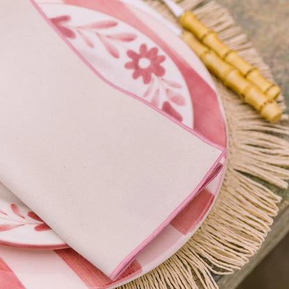 Torres Novas Nazaré Ecru Napkins (Pack of 2) - Pink