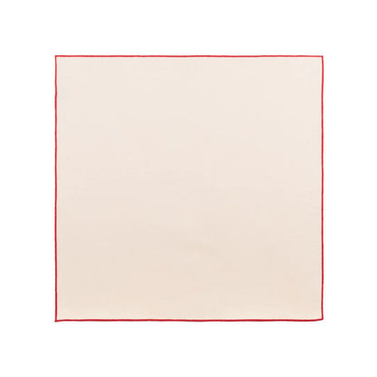 Torres Novas Nazaré Ecru Napkins (Pack of 2) - Red