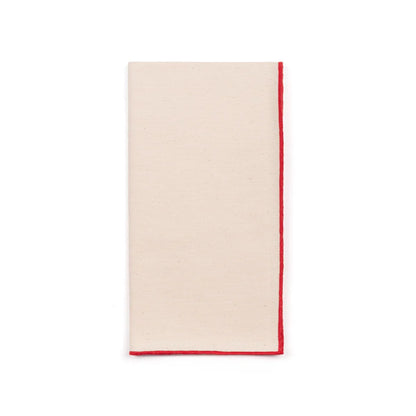 Torres Novas Nazaré Ecru Napkins (Pack of 2) - Red