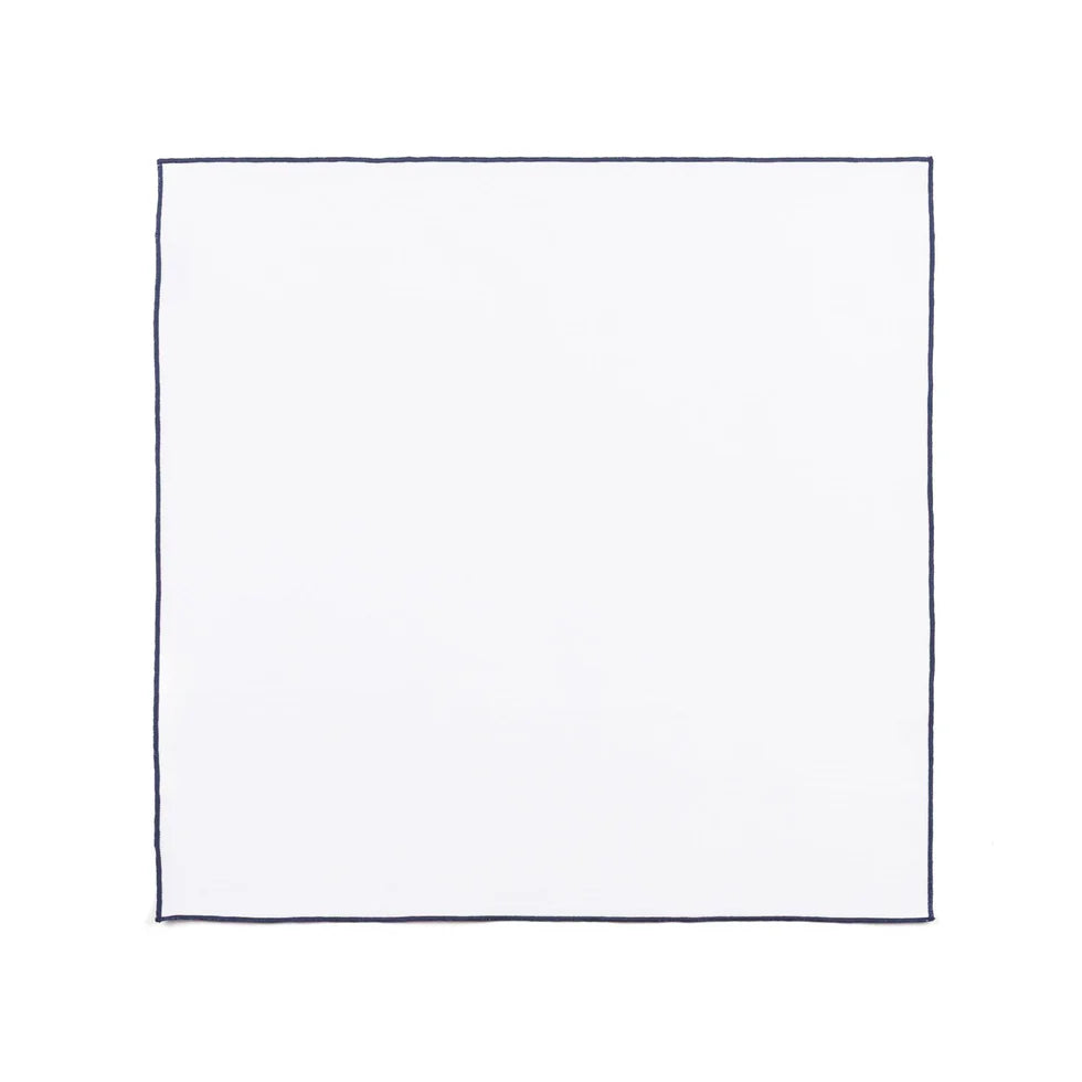 Torres Novas Nazaré White Napkins (Pack of 2) - Blue