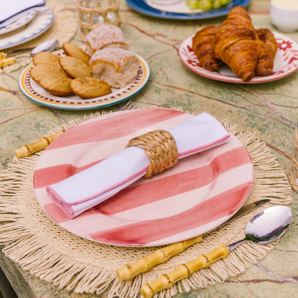 Torres Novas Nazaré White Napkins (Pack of 2) - Pink