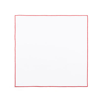 Torres Novas Nazaré White Napkins (Pack of 2) - Red