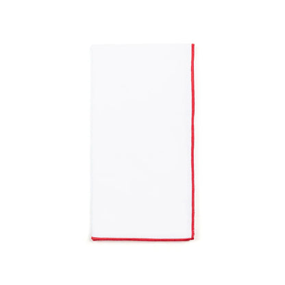 Torres Novas Nazaré White Napkins (Pack of 2) - Red