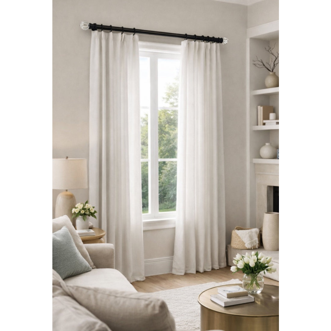 Laura Ashley Vivien 28mm Metal Curtain Pole - Black