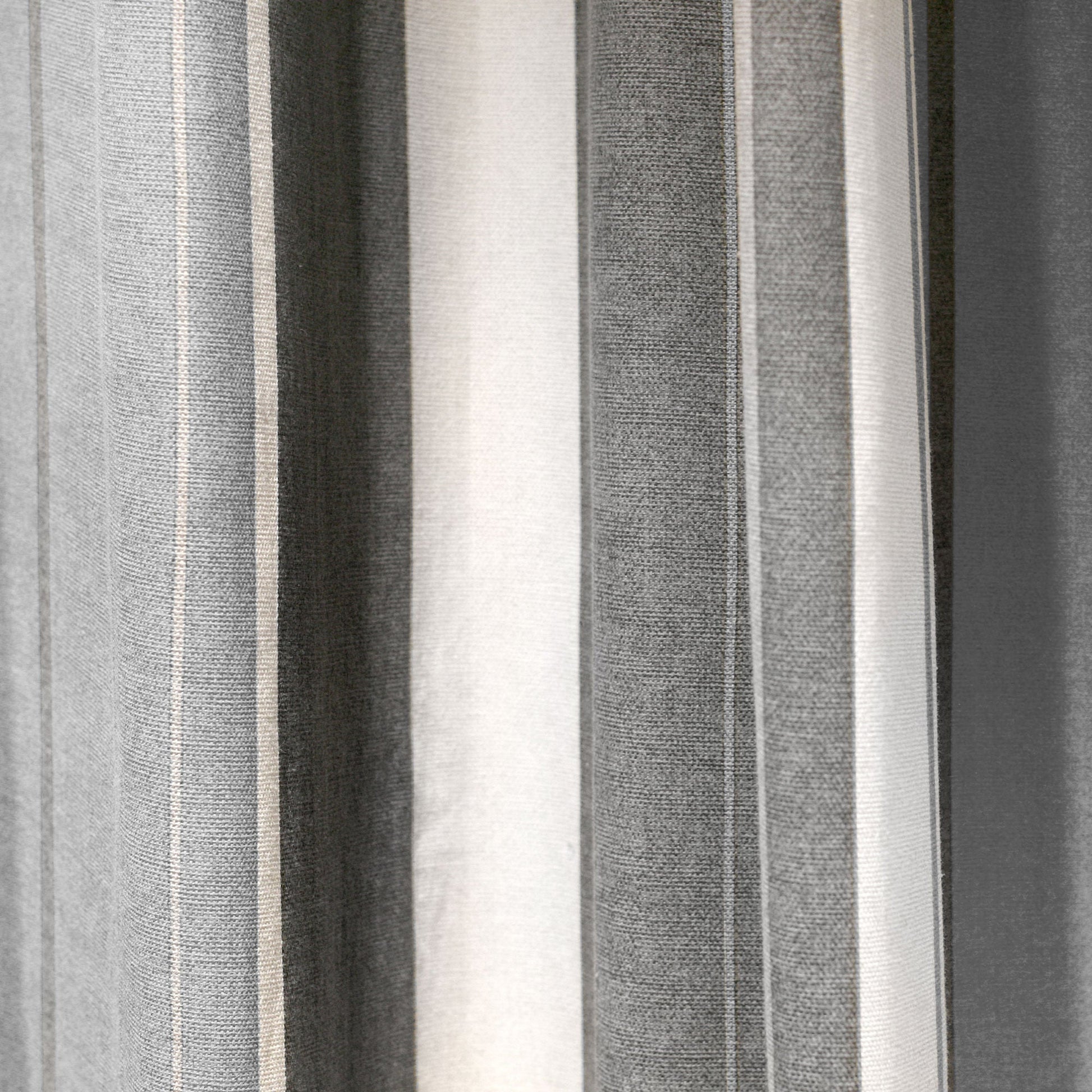 Whitworth Stripe Pair of Eyelet Curtains by Fusion in Grey - Pair of Eyelet Curtains - Fusion