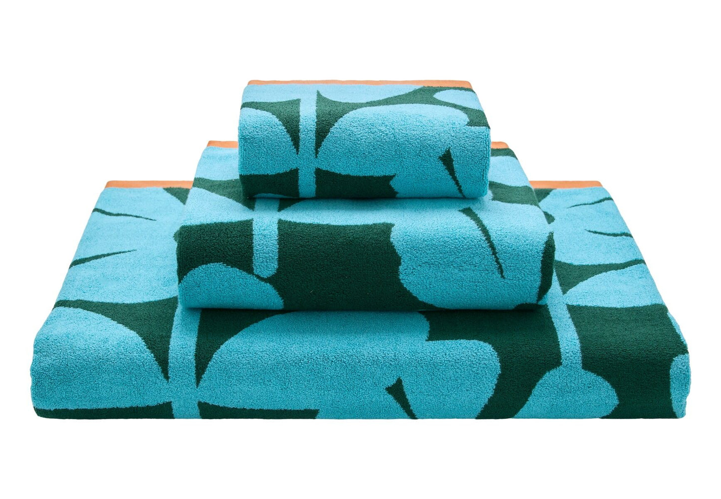 Orla Kiely Wildflower Bath Towels - Blue Lagoon