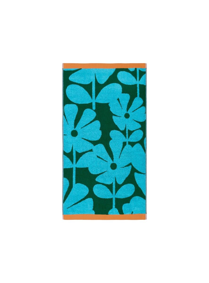 Orla Kiely Wildflower Bath Towels - Blue Lagoon