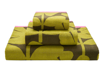 Orla Kiely Wildflower Bath Towels - Yellow/Ochre