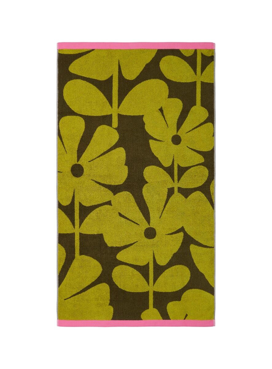 Orla Kiely Wildflower Bath Towels - Yellow/Ochre