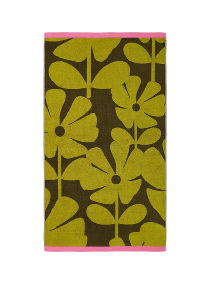 Orla Kiely Wildflower Bath Towels - Yellow/Ochre