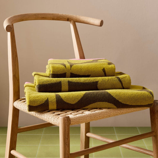 Orla Kiely Wildflower Bath Towels - Yellow/Ochre